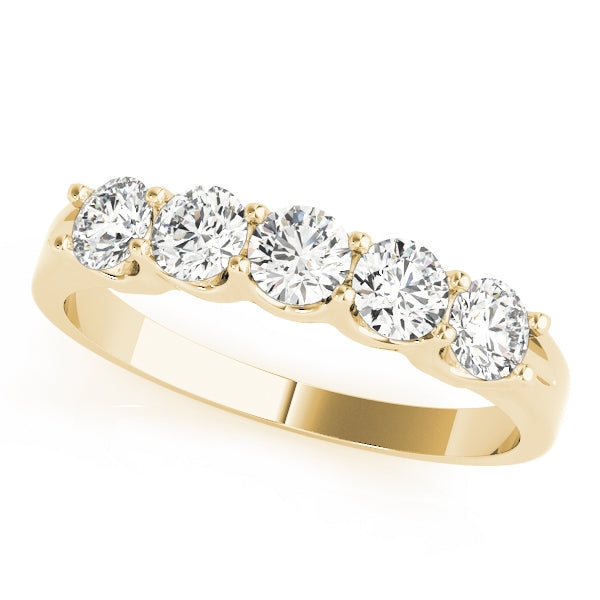 5 Stone Diamond  Wedding Band  1/2 CT. Total Weight $1375.00