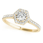 Hexagon  Halo with Diamonds Complete Includes Center Stone 1.00 Ct. $1699.00