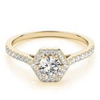 Hexagon  Halo with Diamonds Complete Includes Center Stone 1.00 Ct. $1699.00