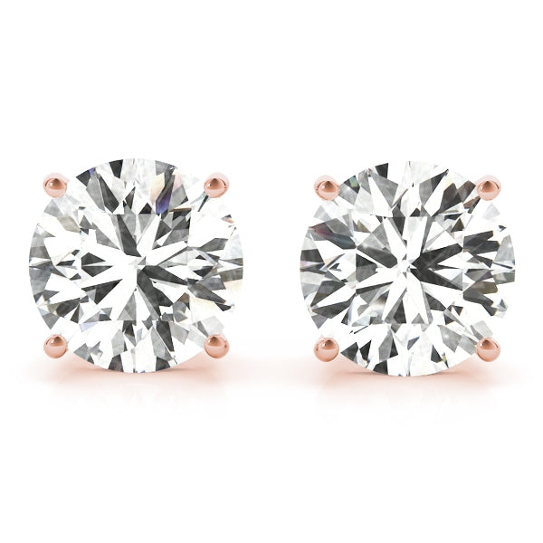 Real Diamond-Four Prong Basket Earrings Pure Carbon Diamonds .25 ct.Total Weight
