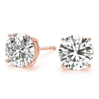 Four Prong Basket Earrings Lab Diamonds 3.00 ct.Total Weight