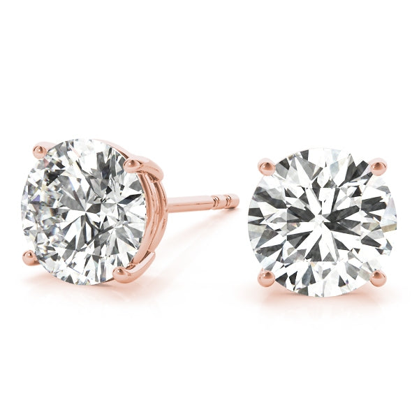 Four Prong Basket Earrings Lab Diamonds 3.00 ct.Total Weight